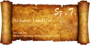 Szluka Tamás névjegykártya
